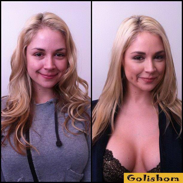 Порнозвезды до и после макияжа